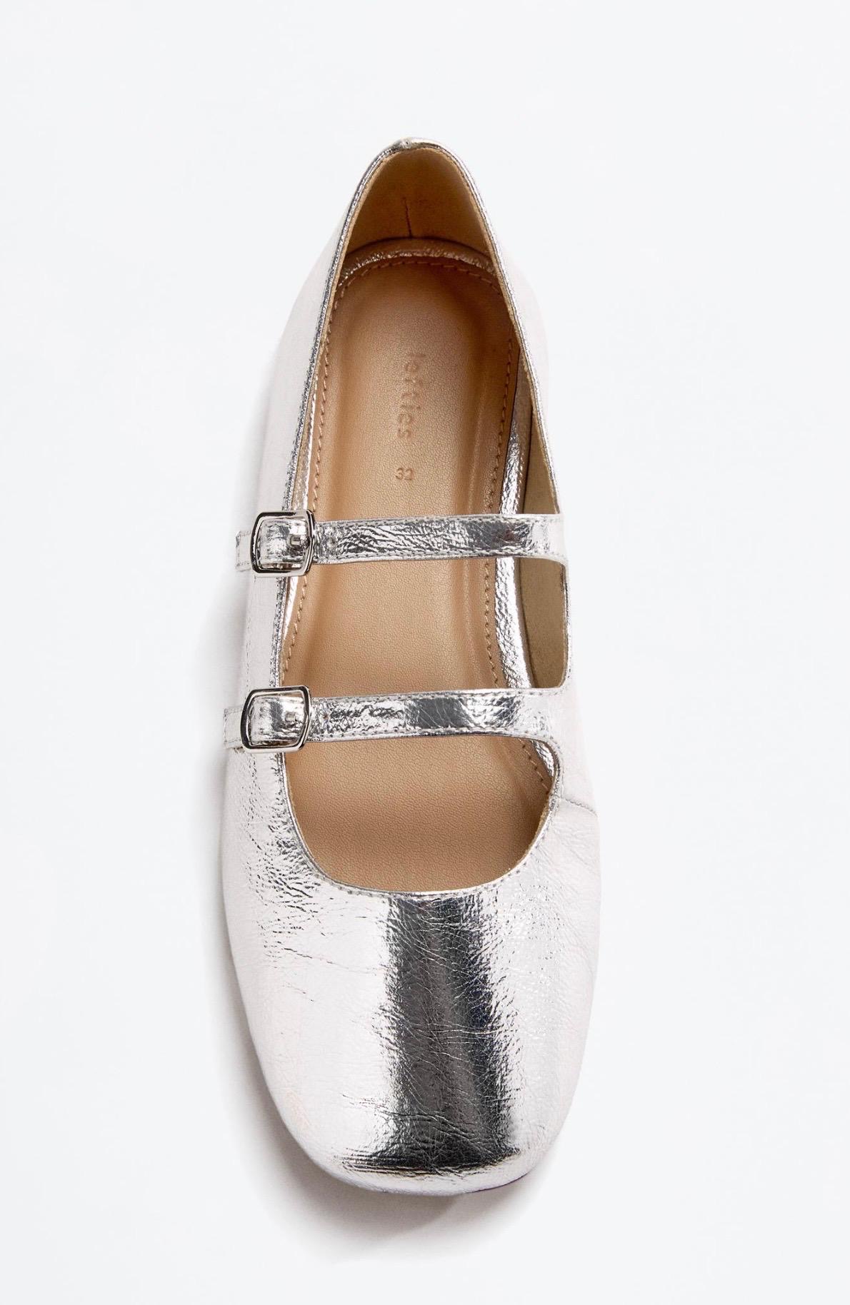 Ballerines Métallisé À Double Bride Argenté Lefties pointure 32