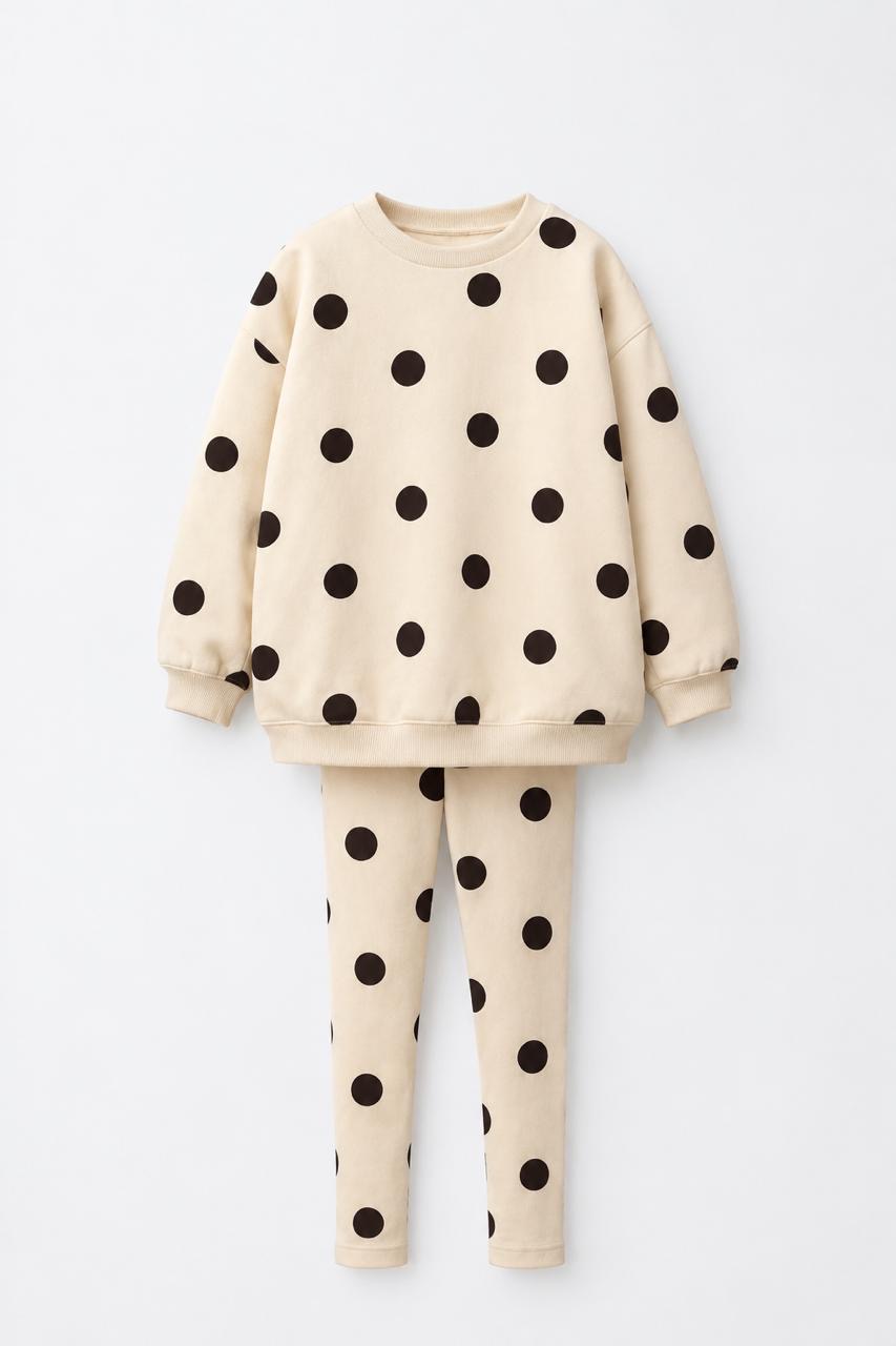 Ensemble 2 Pièces À Pois Sweat Et Legging Zara 18 mois 86cm