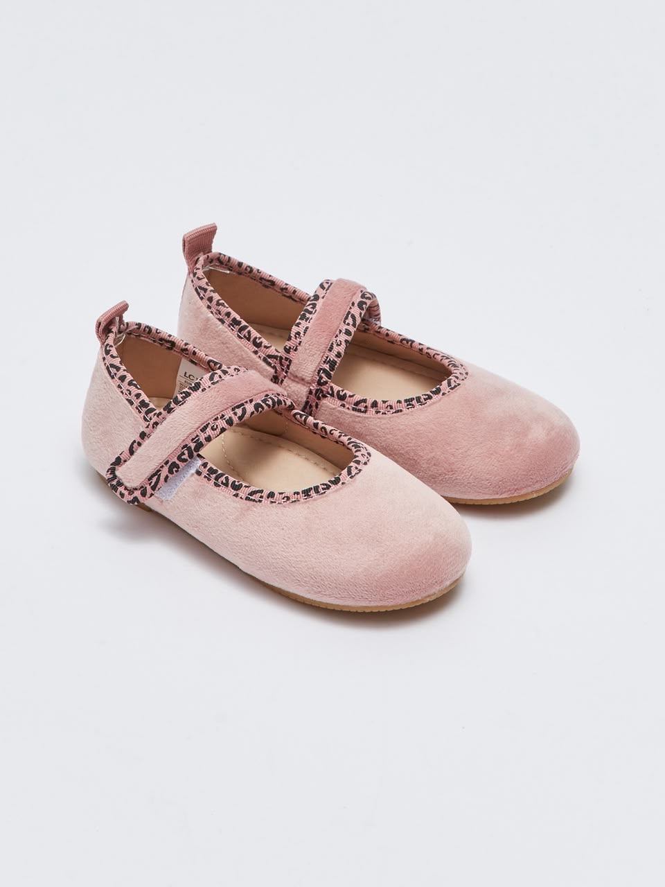 Ballerines Souples À Scratch Velours Rose Liseré Léopard LC Waikiki pointure 27