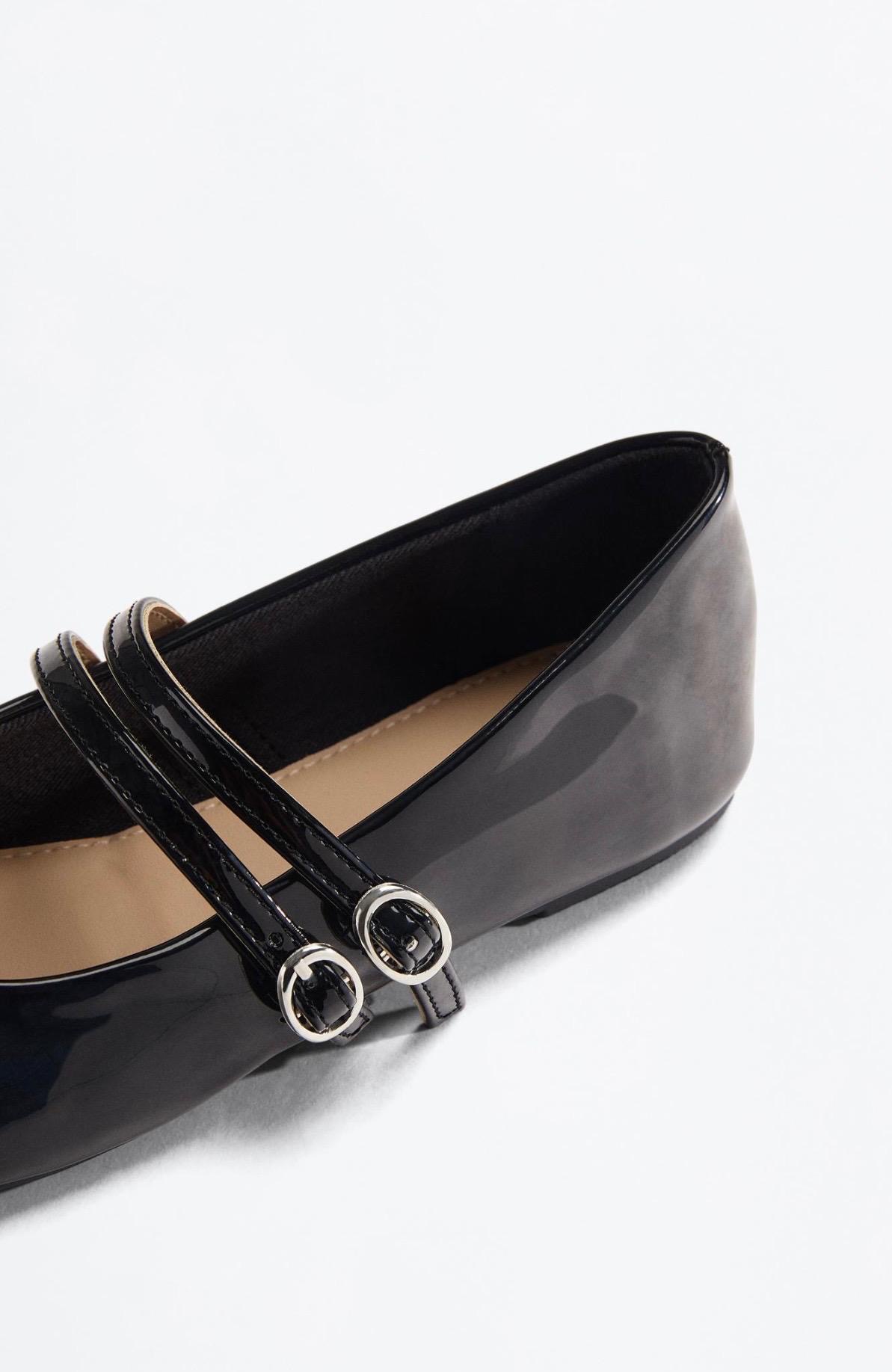 Ballerines En Verni À Double Bride Noir Lefties