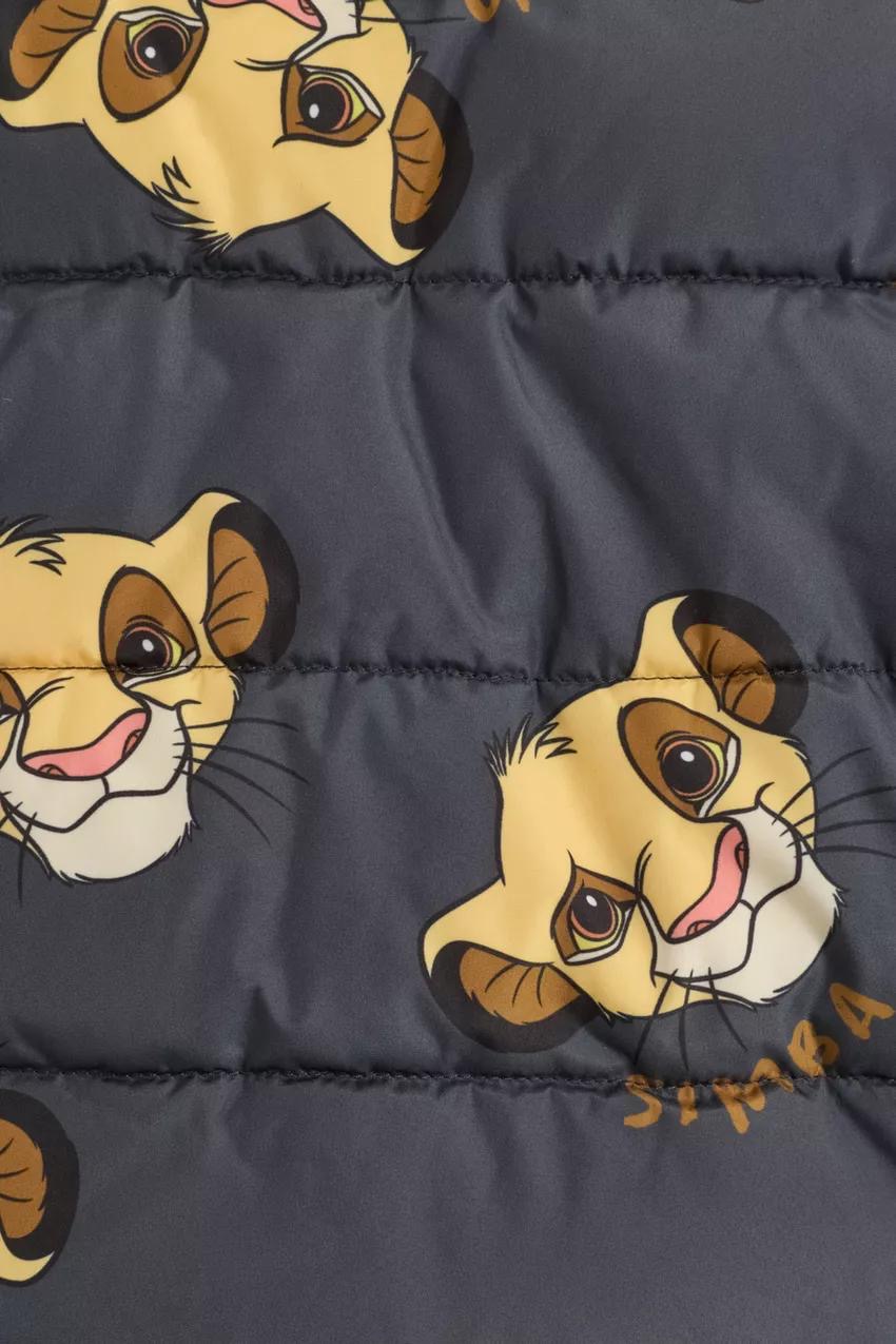 Manteau Doudoune Matelassée À Capuche Et Imprimé Lion Gris Anthracite Lefties