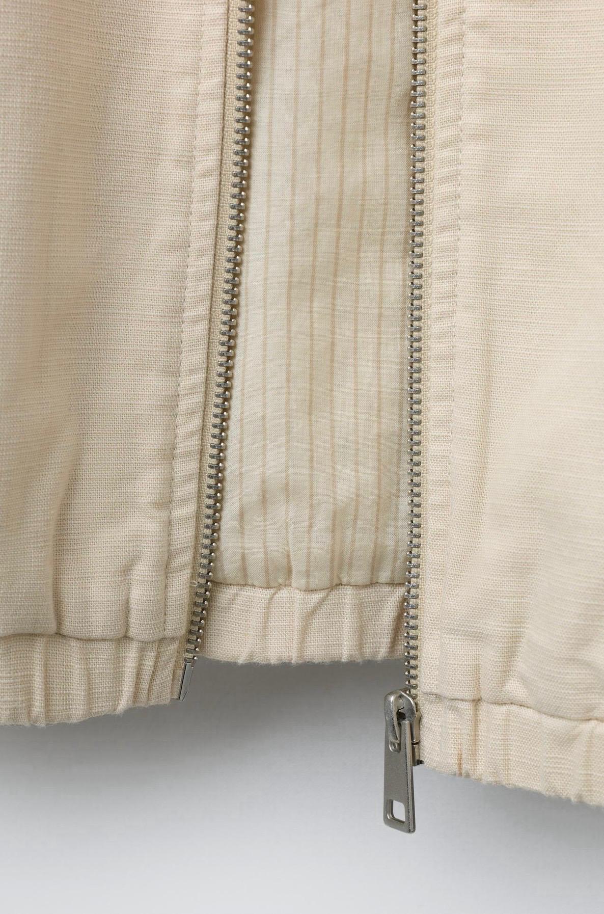 Blouson Bomber En Coton Et Lin Couleur Sable Zara