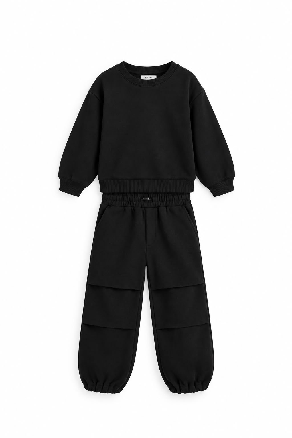 Ensemble Sweat En Molleton Gratté Et Pantalon Parachute Noir Lefties 4-5 ans 110cm