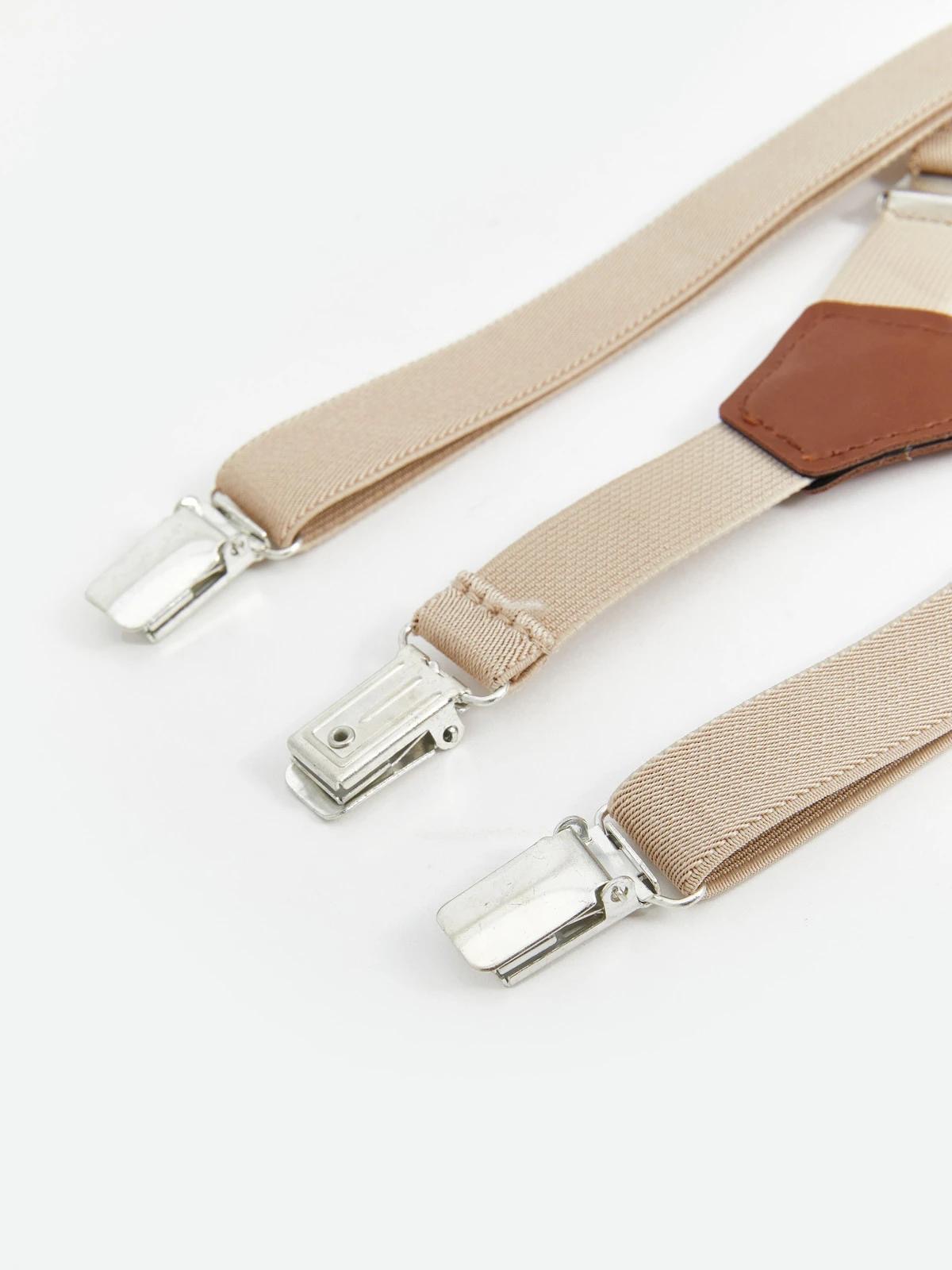 Ensemble Bretelles Réglables Et Nœud Papillon En Coton Beige LC Waikiki