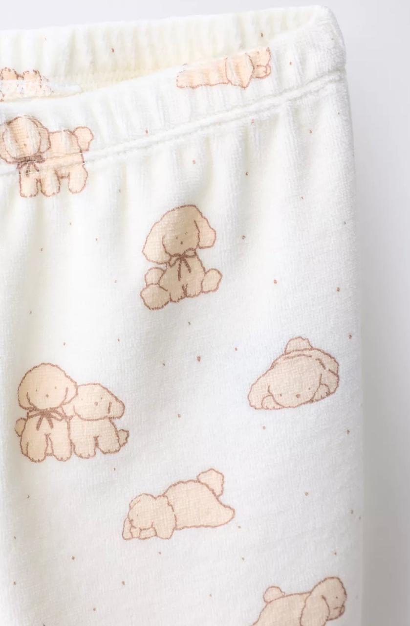 Pyjama Deux Pièces En Velours Imprimé Chiots Zara 3 ans 98cm