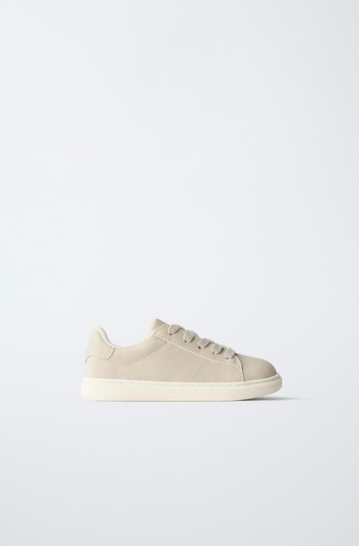 Baskets Souples En Suédine À Lacets Et Zip Zara pointure 28