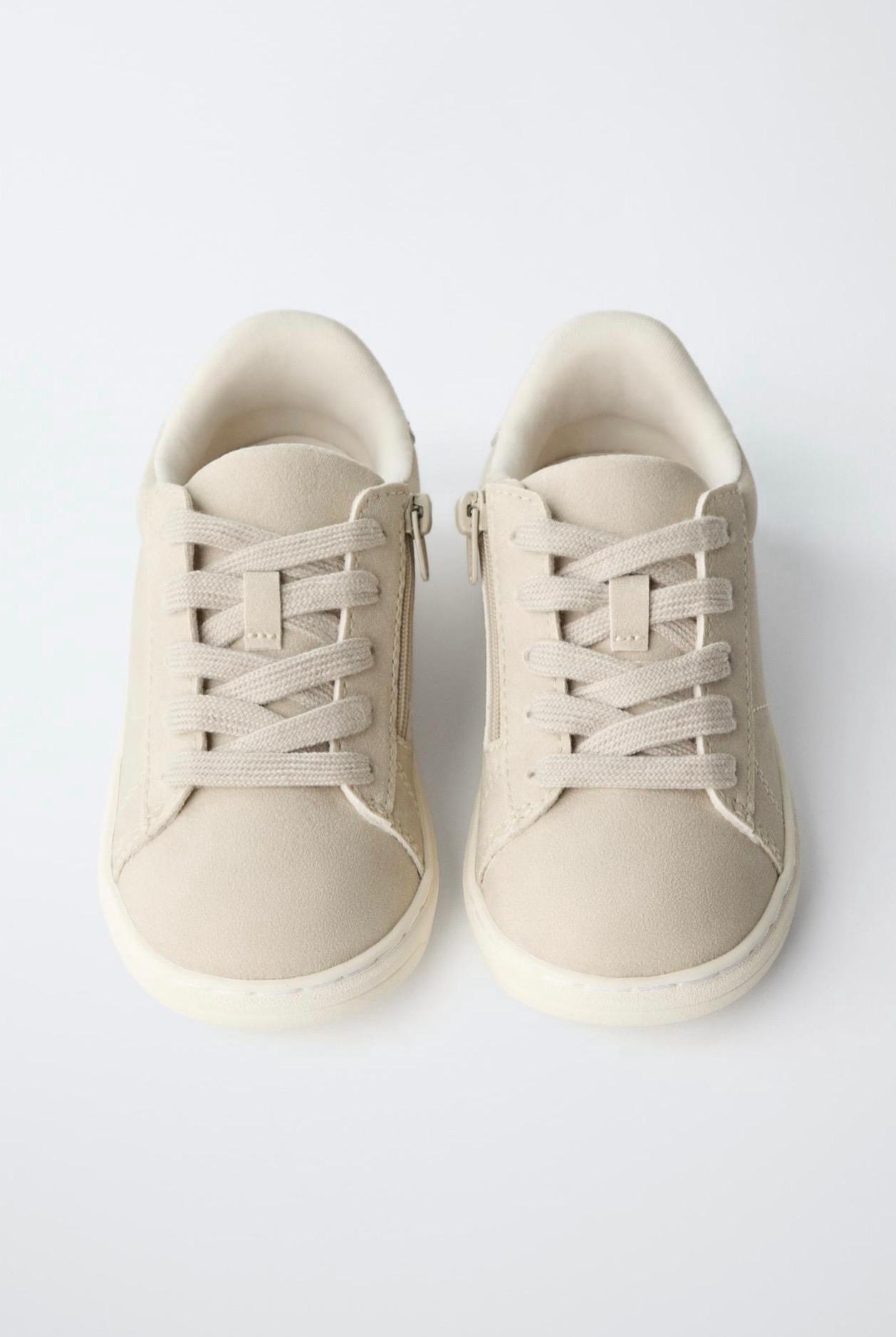 Baskets Souples En Suédine À Lacets Et Zip Zara pointure 28