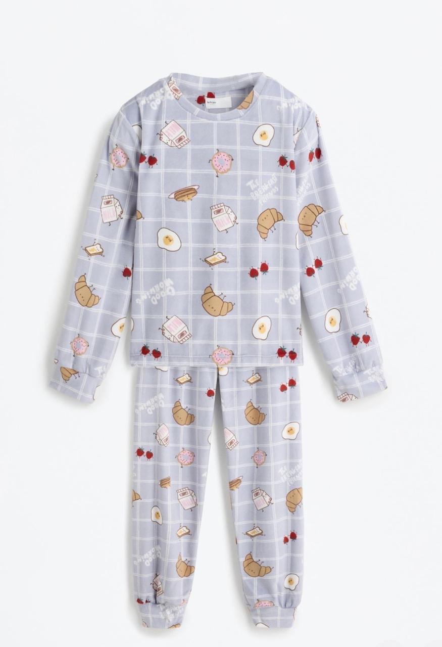 Pyjama Deux Pièces Velours à motifs Petit-Déjeuner Lefties 4-5 ans 110cm