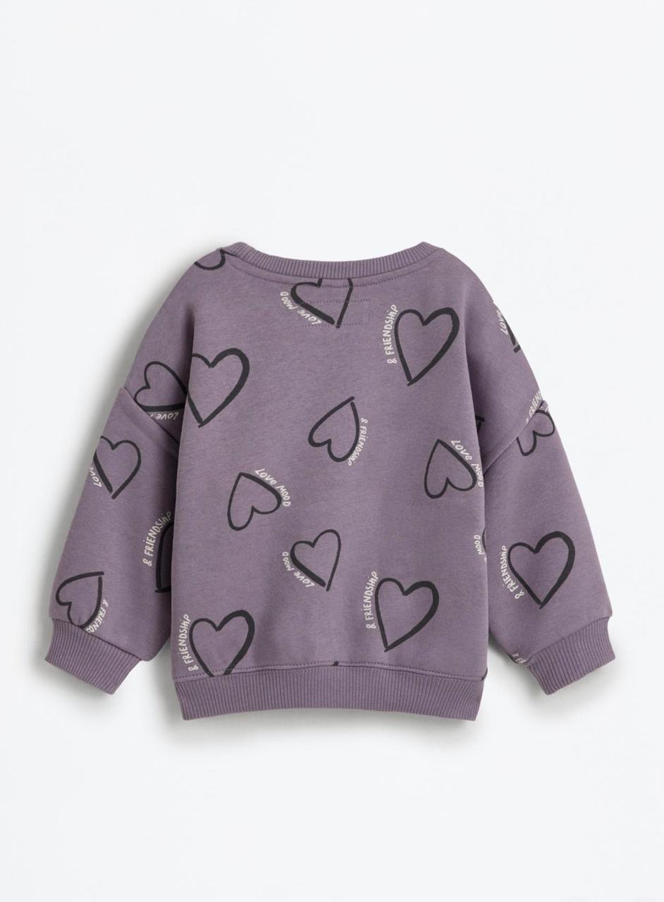 Ensemble 2 Pièces Sweat En Molleton Gratté Imprimé Cœurs Et Legging En Coton Côtelé Lefties 9-12 mois 80cm