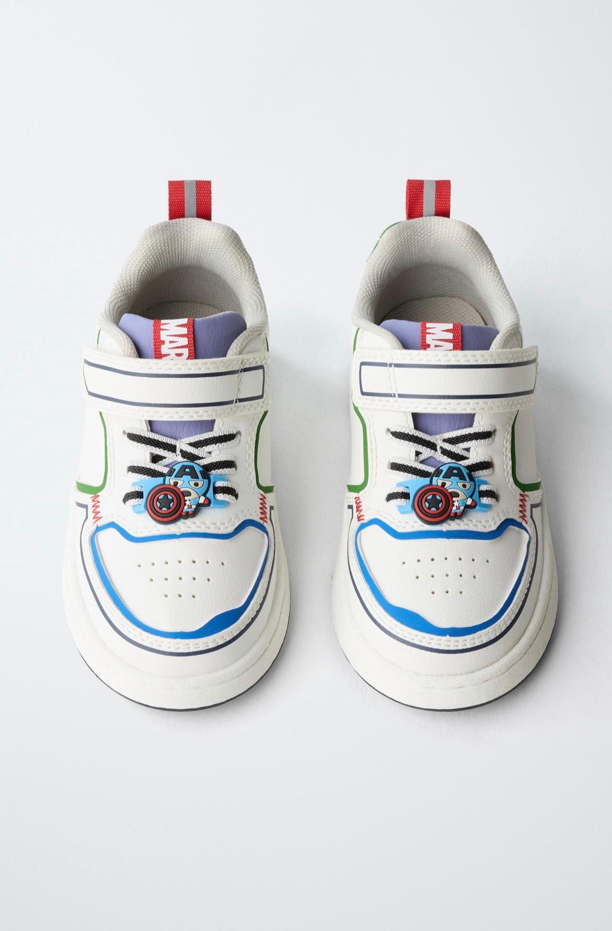Baskets Souples À Scratch Et Lacets Élastiques Blanc Et Multicolore Zara