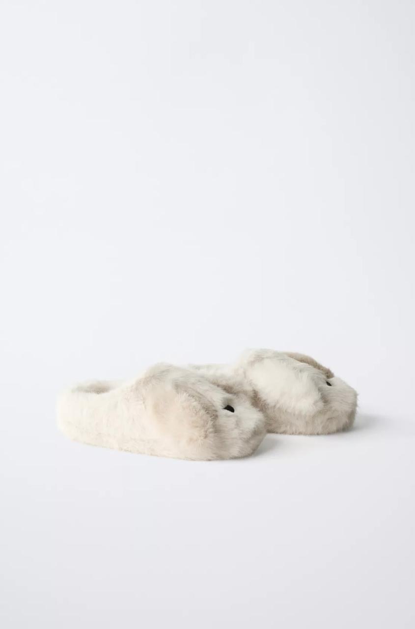 Chaussons claquettes D'Intérieur En Fausse Fourrure Motif Chiot Zara