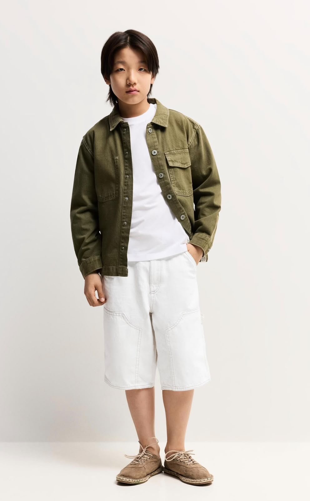 Veste En Jean Vert Khaki À Poche Plaquée Lefties