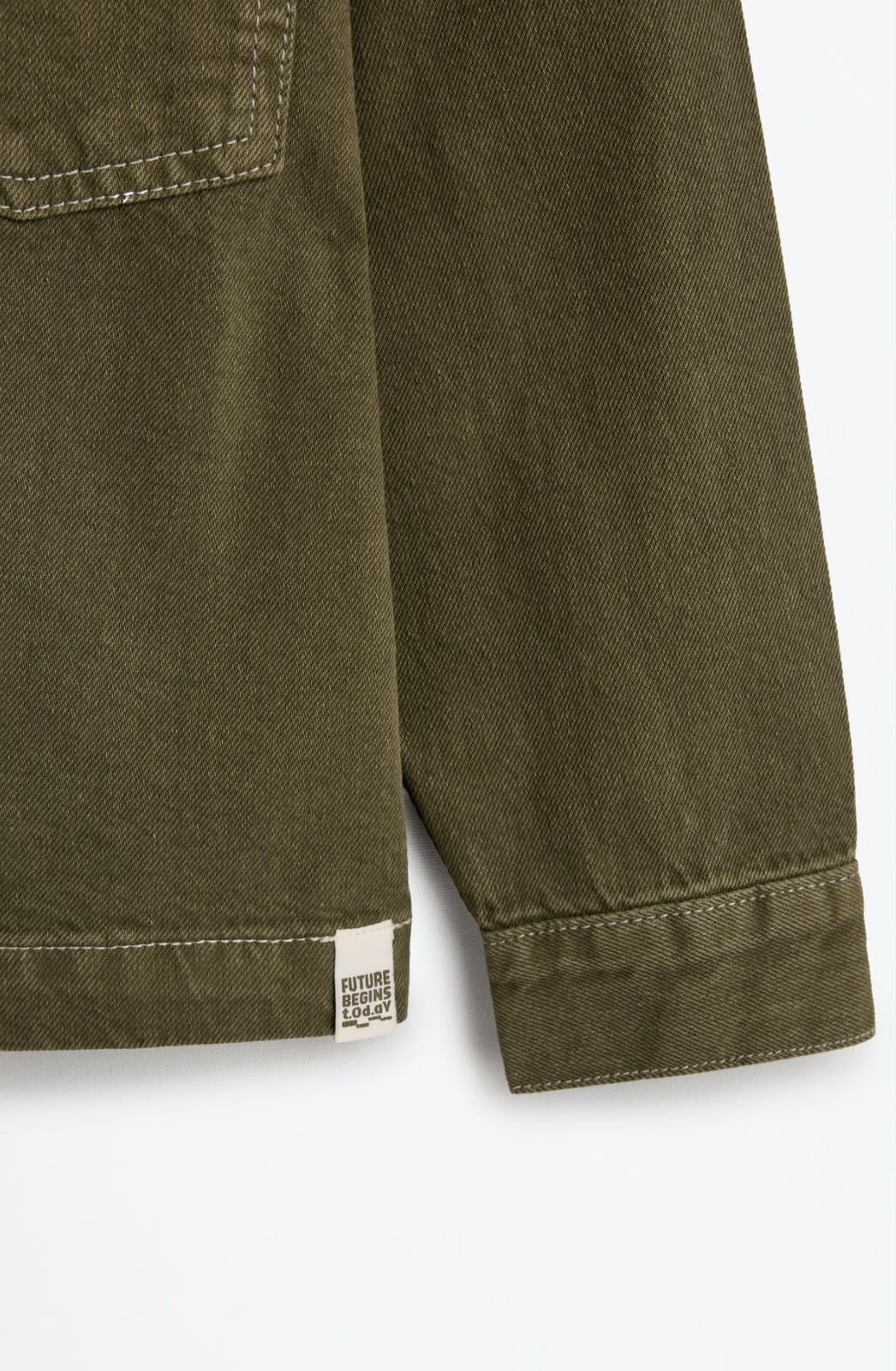 Veste En Jean Vert Khaki À Poche Plaquée Lefties