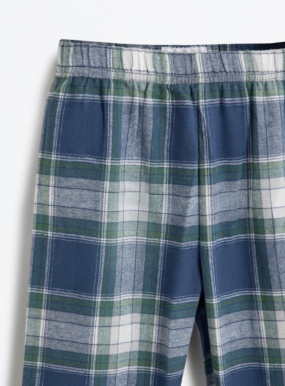 Pyjama Deux Pièces Flanelle Coton Bleu à Carreaux Lefties 7-8 ans 128cm