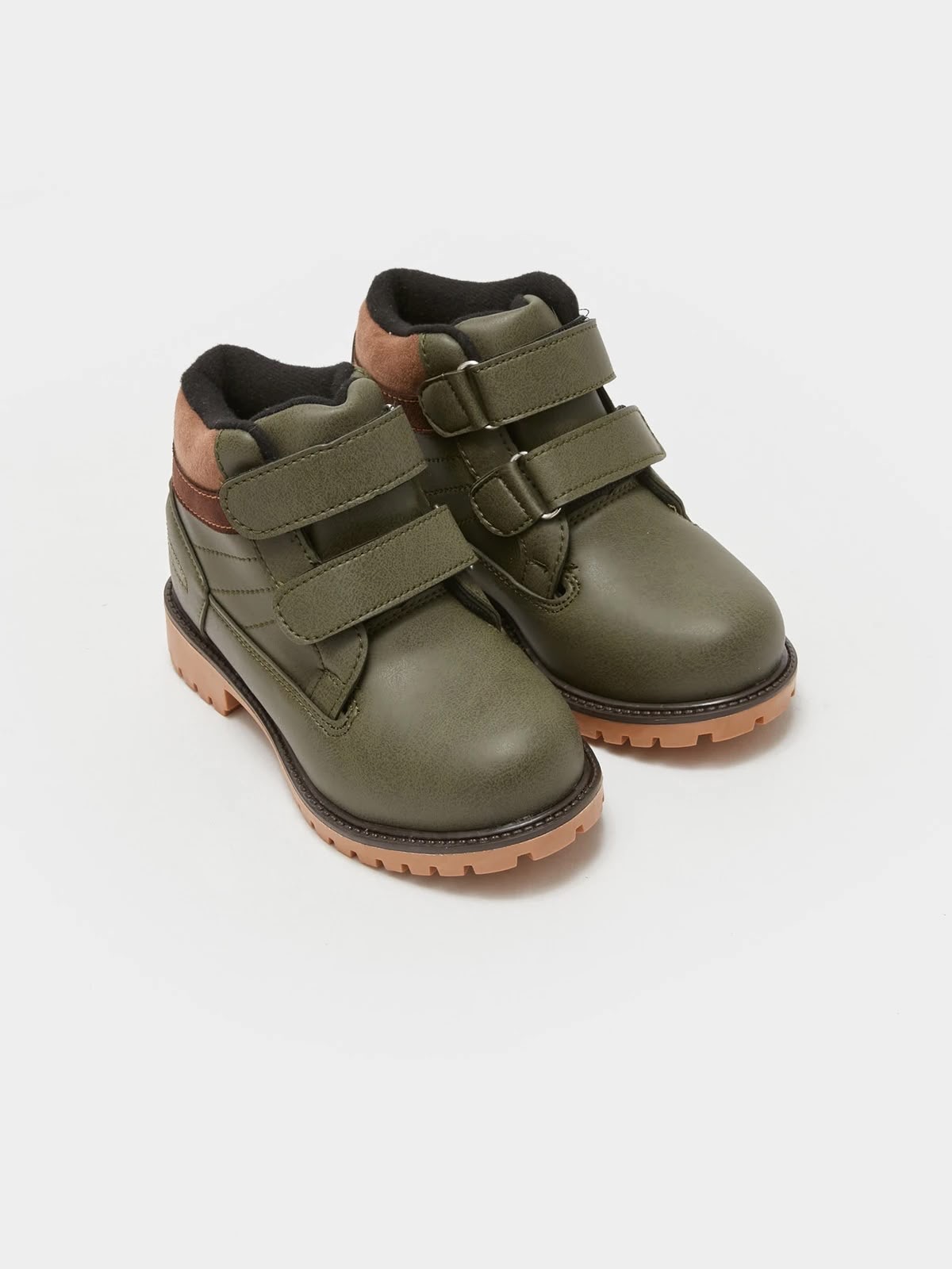 Bottines Montantes À Double Scratch Vert Khaki LC Waikiki pointure 28