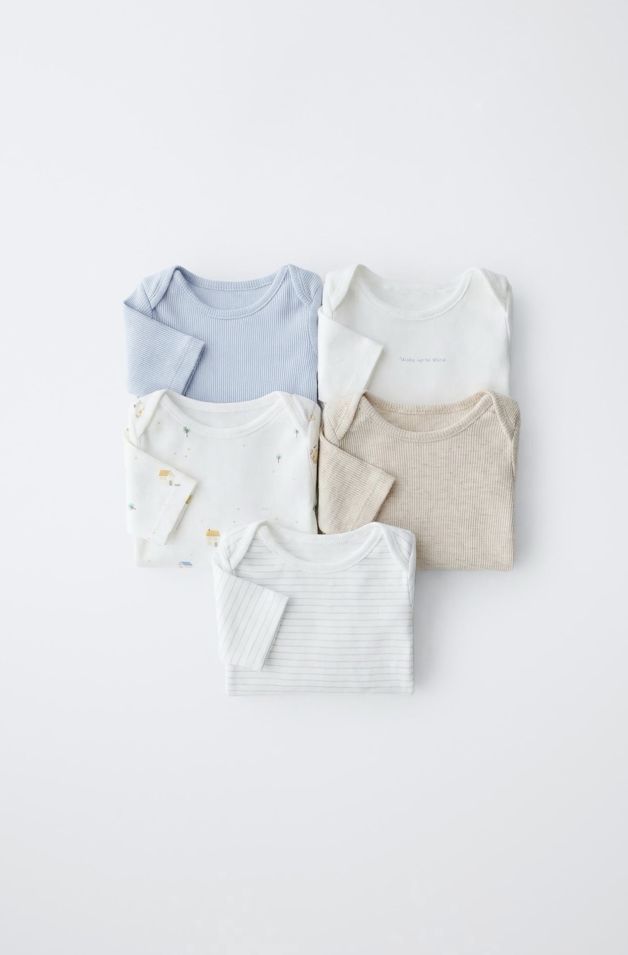 Lot de 5 Bodys Bébé Manches Courtes Zara 6-12 mois 80cm - Imprimé Maisons