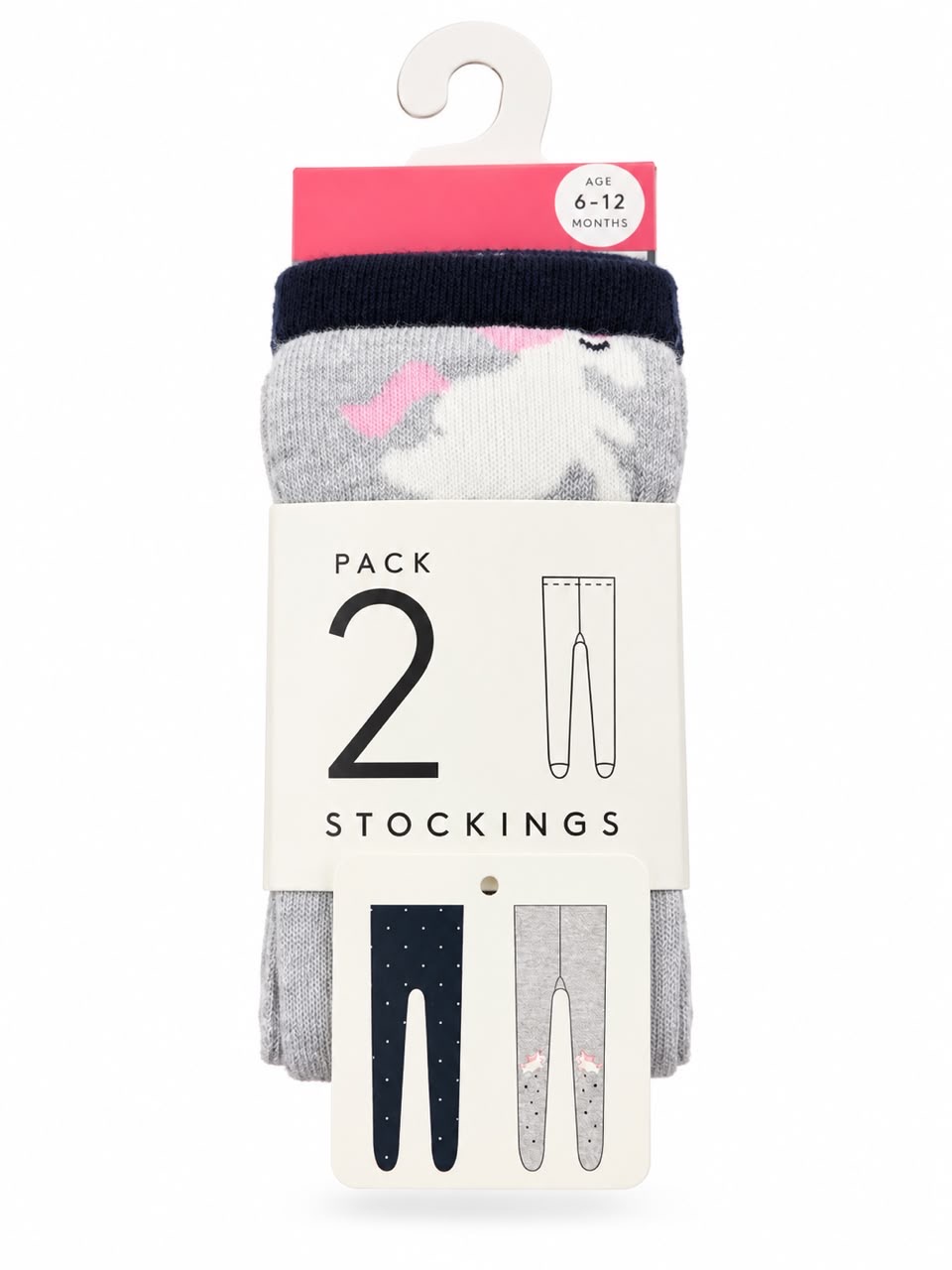 Lot De 2 Collants En Maille Extensible Bleu Marine Et Gris À Motifs Lefties