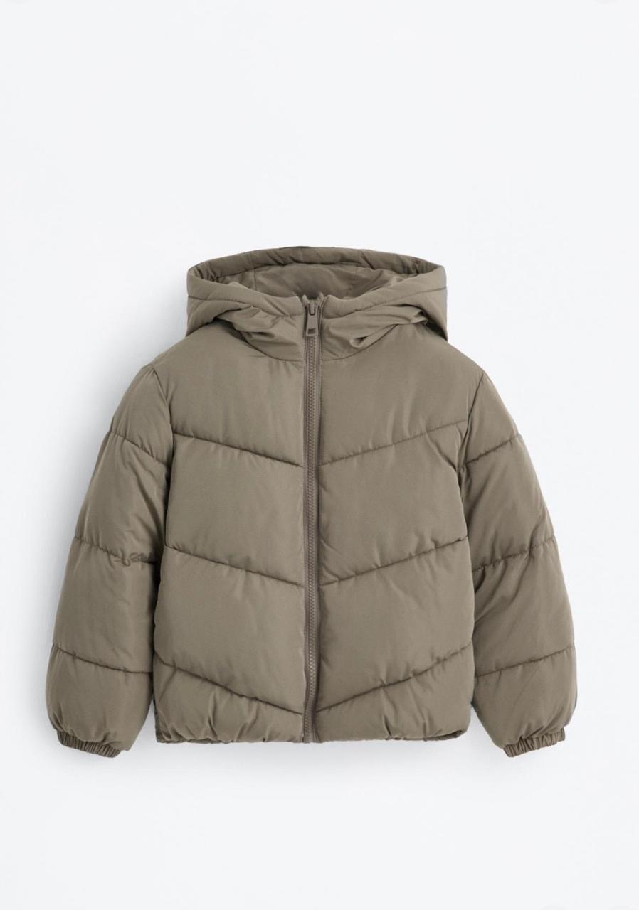 Doudoune Matelassée À Capuche Kaki Lefties