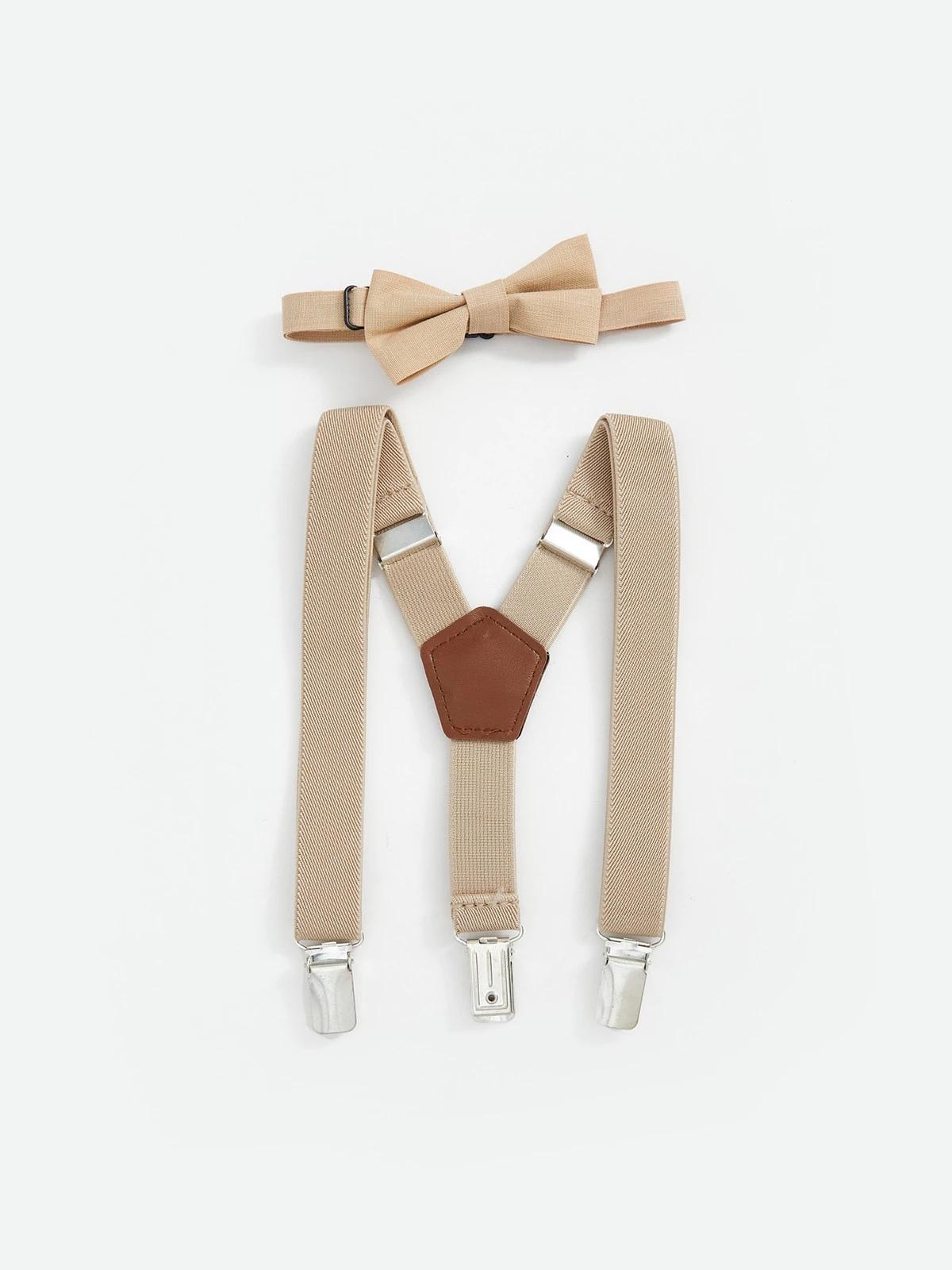 Ensemble Bretelles Réglables Et Nœud Papillon En Coton Beige LC Waikiki