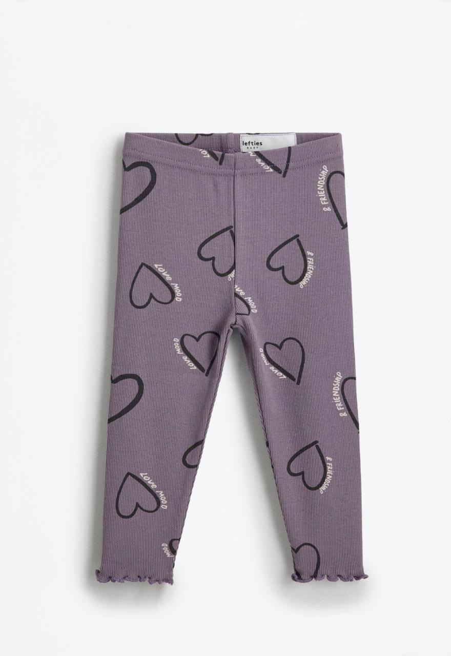 Ensemble 2 Pièces Sweat En Molleton Gratté Imprimé Cœurs Et Legging En Coton Côtelé Lefties 9-12 mois 80cm