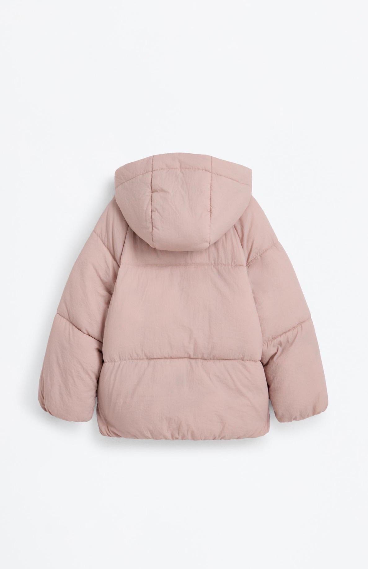 Doudoune Matelassée À Capuche Et Zip Invisible Rose Poudré Lefties 18-24 mois 92cm