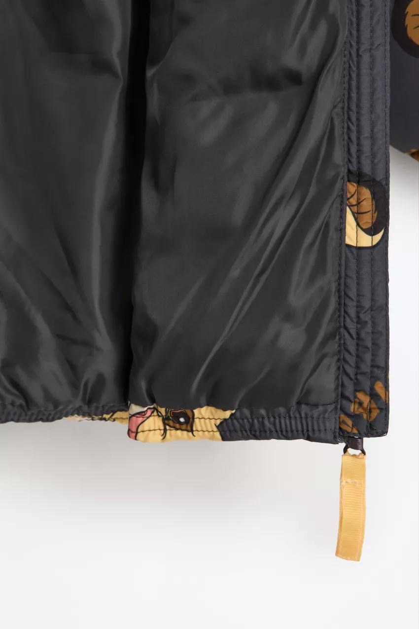 Manteau Doudoune Matelassée À Capuche Et Imprimé Lion Gris Anthracite Lefties